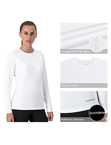 Naviskin Women's Sun Protection UPF 50+ UV Outdoor Long Sleeve T-Shirt White Size M