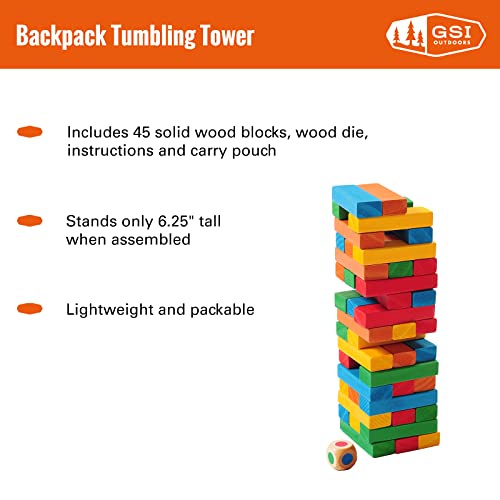 Outside Inside Backpack Portable Wood Block Travel Game Set For Camping, Travel, And Indoor Or Outdoor Fun #TOP1