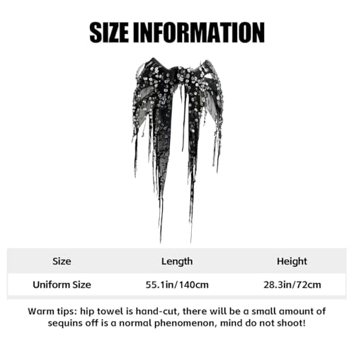 Belly Dance Hip Scarf for Women - Sequins Fringe Scarf Dance Waist Chain, Jazz Hiphop Dance Belt Triangle Belt3