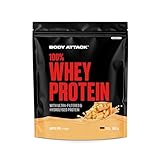 Body Attack 100% Whey Protein Apple Pie, 900 g - Made in Germany - extra cremiges Eiweißpulver mit Hydrolysat und BCAA´s, unterstützt Muskelaufbau und Diäten, für alle Sportler & Athleten