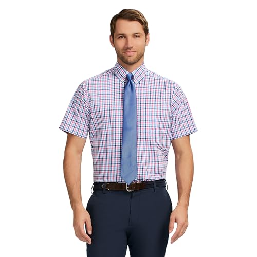 Chemise à manches courtes Izod avec coupe normale et col boutonné pour homme