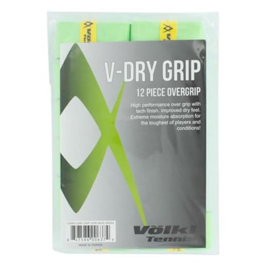 VOLKL VDRY12PK V Dry Tennis Overgrip 12 Pack (Neon Green)