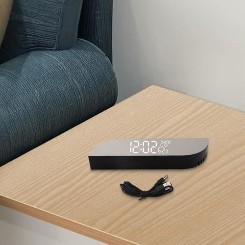 Elegante reloj digital compacto con diseño reflectante, ajustes de retroiluminación ajustables y monitor de temperatura/humedad integrado (verde)