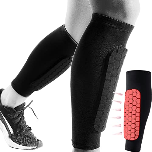 Bopean 2Pcs Soccer Shin Guards Pads For Kids Youth Adult, Calf Sleeve Compression With Honeycomb Pads Support For Football Baseball Taekwondo Boxing Mtb Protective Gear #TOP1