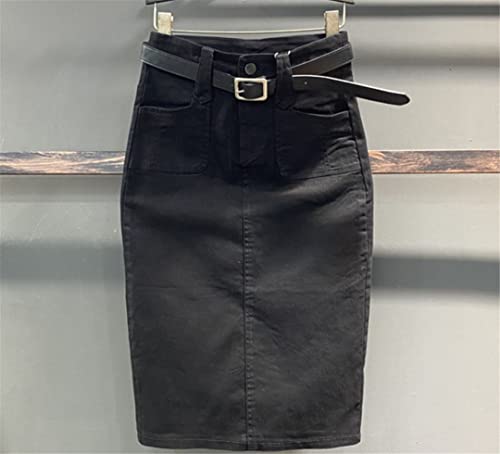 Jupe en jean décontractée taille haute pour élancer la silhouette