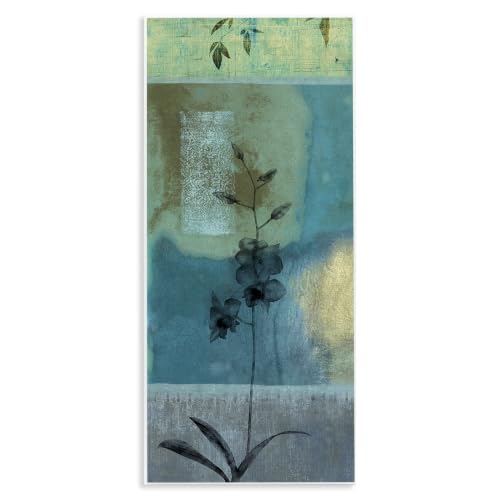 Layered Orchid Abstract, 7 x 17 Inch Mounted Print on Wall Plaque