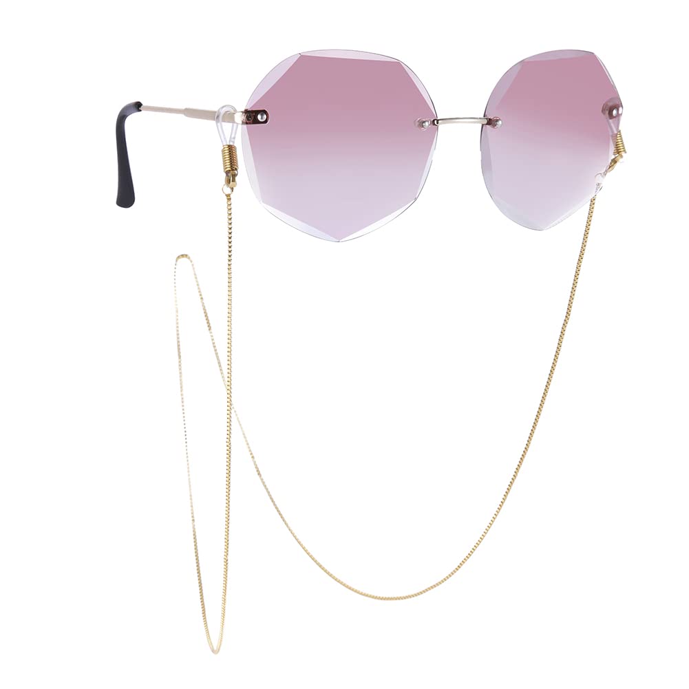 TEAMER Cadena de gafas de sol de acero inoxidable con cuentas para gafas de sol, cordón para gafas, correa para el cuello para mujer