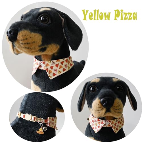 BT Bear Cute Style Small Dog Collar with Bell Adjustable Quick Release Cat Collars for Small Dogs Puppy,Pizza - Image 4