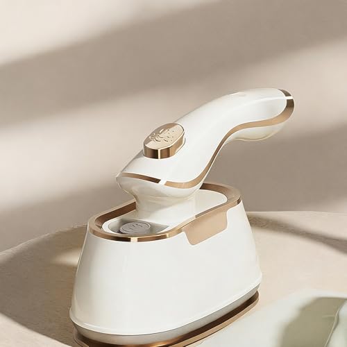 Electric Steamer Iron for Clothes Foldable Travel Iron with Steam 1000W Handheld Rotary Garment Iron Wrinkle Remover for T-shirt Pants Dress(White) — view 6
