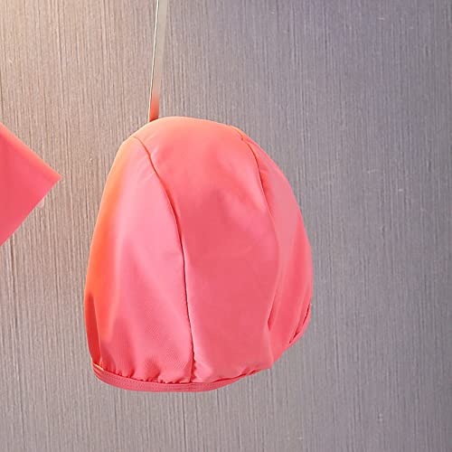 Traje de banho moderno com estampa xadrez para meninas pequenas e médias com touca de natação e cint
