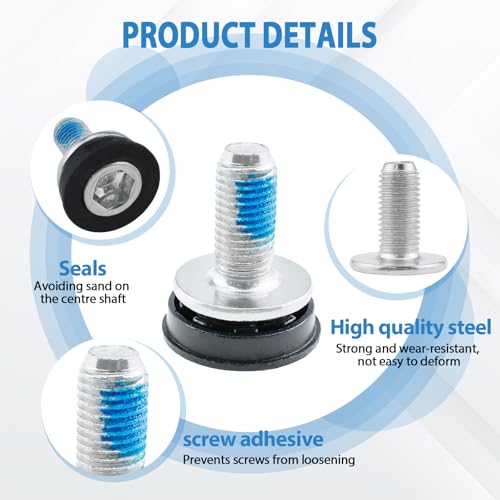 SATUY Bike Hex Crank Arm Fixing Bolts with Caps, 8mm Metal Bicycle Crank Allen Key Bolt Screws for Bicycle Square Cranksets and Bottom Brackets (4 Pcs) - Thumbnail 4