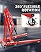 2-Ton Hydraulic Shop Crane Folding Engine Hoist, 4400Lbs Capacity w/6 Steel Casters - Heavy-Duty Portable Car Lift for Truck Engines, Boat Motors, Farm Equipment - Adjustable Height(Net Wt. 157 lbs)
