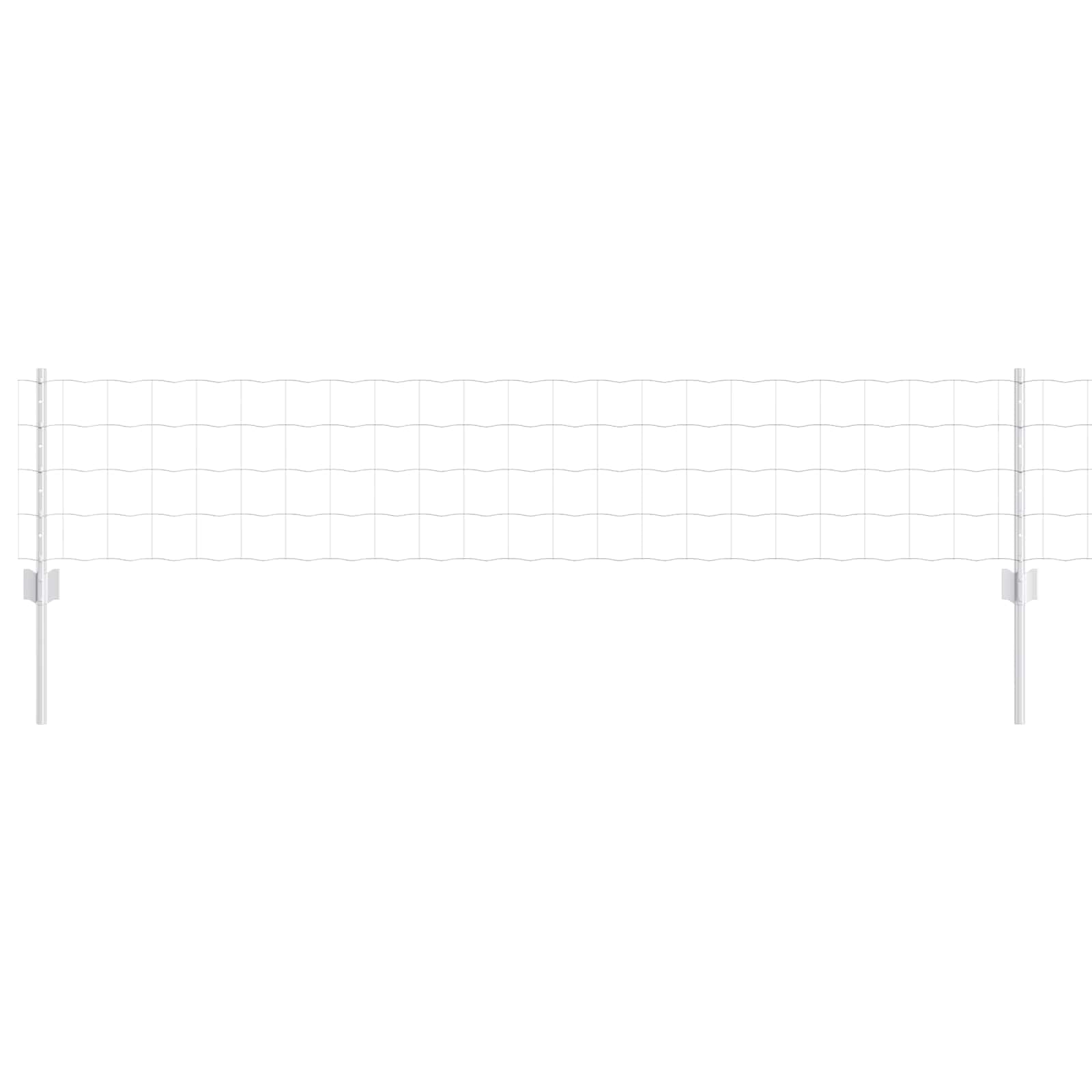 Outdoor Garden Fence Panel Set with Posts Silver Steel 0.4 x 25 m UV Resistant Powder Coated Easy Assembly Privacy Screen for Terrace Patio Boundary