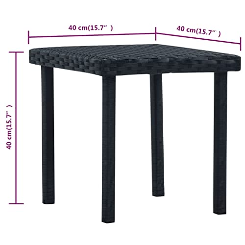 Table à thé de jardin noire petite table basse d'extérieur cubique - 3