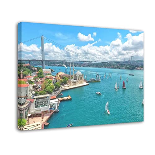 Istanbul Bosphorus Bridg Turkey Posters For Room Canvas Painting Wall Art Poster For Bedroom Living Room Decor24X36Inch(60X90Cm) #TOP14
