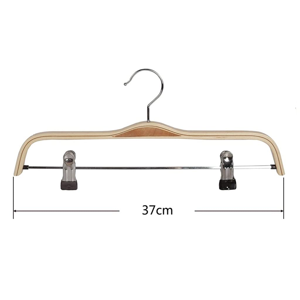 Grucce in legno con clip antiruggine, 37 cm, per cappotti e pantaloni, finitura solida e resistente, perfette per l'organizzazione dell'armadio di casa