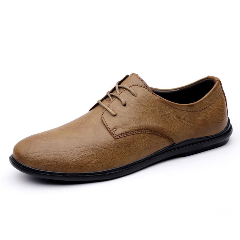 Men Dress Oxford Formal Shoes Lace Up Breathable Outdoor Office Non Slip Shoe Genuine Leather