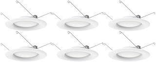 Satco S11641 9.2W LED Recessed Downlight Retrofit Value Pack, 5-6 Inches, White, 6-Pack