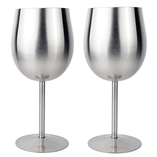 YSYDE Copas de Vino de Acero Inoxidable, Copas de Vino irrompibles, aptas para lavavajillas, irrompibles, Libres de Bpa, inastillables, para Uso Diario, Formal y al Aire Libre