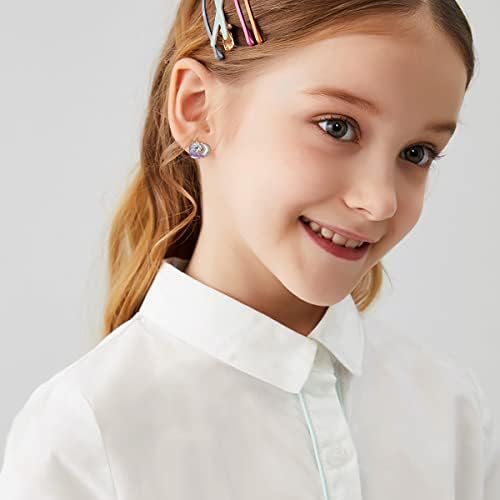 AOBOCO Sterling Silver Unicorn Stud Earrings, Unicorn Gifts for Girls Daughter Granddaughter