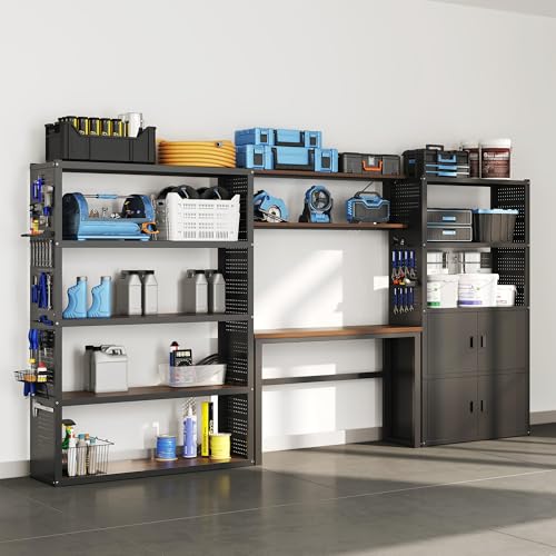 FLEXIMOUNTS Garage Storage Cabinet System, 3-in-1 Modular Metal Tool Cabinet
