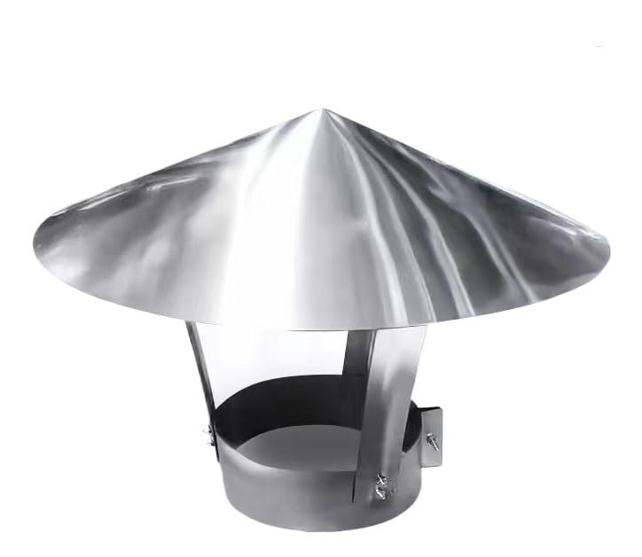 Capot de cheminée en acier inoxydable pour conduit de fumée rond et ventilation