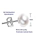 Classic Dainty 925 Sterling Silver 6mm White Freshwater Cultured Pearl Stud Earrings for Women