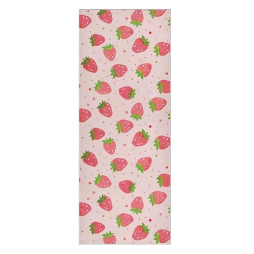 Wassud Strawberry Pattern Yoga Towel Mat with Organizer Bag Sweat Absorbent Yoga Mat Towel Non Slip for Hot Yoga Pilate Fitness 27