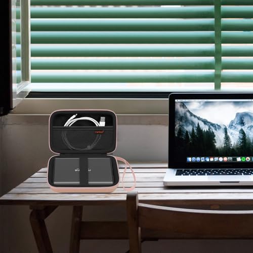 Canboc Carrying Case for Maxone 250GB 320GB 500GB 1TB 2TB Ultra Slim Portable External Hard Drive HDD USB 3.0, Mesh Pocket fits Dongle, Flash Drives, USB Cable, SD Card, Rose Gold+Black by Canboc - Image 7