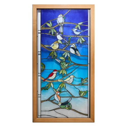 創作ステンドグラス工房 ビッグハウス ステンドグラス「止まり木の小鳥たちのパネル」