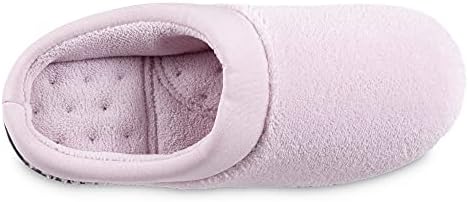 isotoner Women's Terry and Satin Slip On Cushioned Slipper with Memory Foam for Indoor/Outdoor Comfort Flat Sandals, Petal Pink, 9.5-10 | Image 2