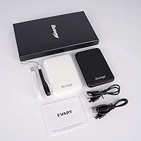 2 Packungen Mini Power Bank Klein Aber Stark 5000mAh Externer Akku,Tragbares Powerbank, Handy Power Bank Mit Kabel, Leicht Externer Batterie(Schwarz und Weiß) – Ansicht 7