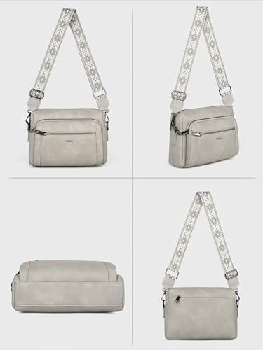 Image of Small Leather Crossbody Bags for Women Anti theft Purses and Handbag Shoulder Hangbag with Wide Strap Tassel