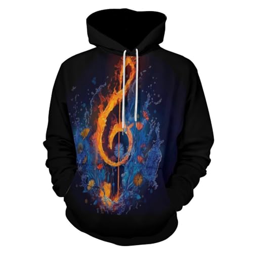Sweat à capuche hip hop bleu profond imprimé 3D pour vos sorties urbaines d'automne