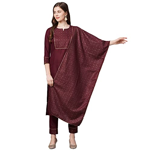 Short en coton femme avec pantalon et dupatta ANNI DESIGNER