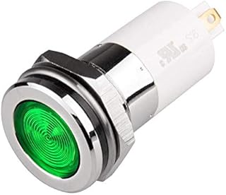 H16F-20G, High Intensity LED Indicator, 16mm Panel Hole, Flat Head Type, Green, 220V AC