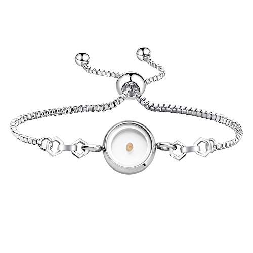 FAADBUK Christian Gift Mustard Seed Bracelet Mustard Seed Necklace Mustard Seed Earrings Religious Inspirational Jewelry for Friend Family (Mustard Seed Br-S)