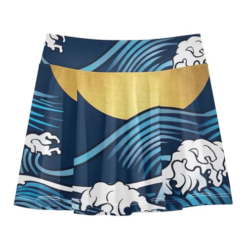 Japanese Art Athletic Shorts Girls Skorts Tennis Skirts Kids Rainbow Teen Skirt 3t