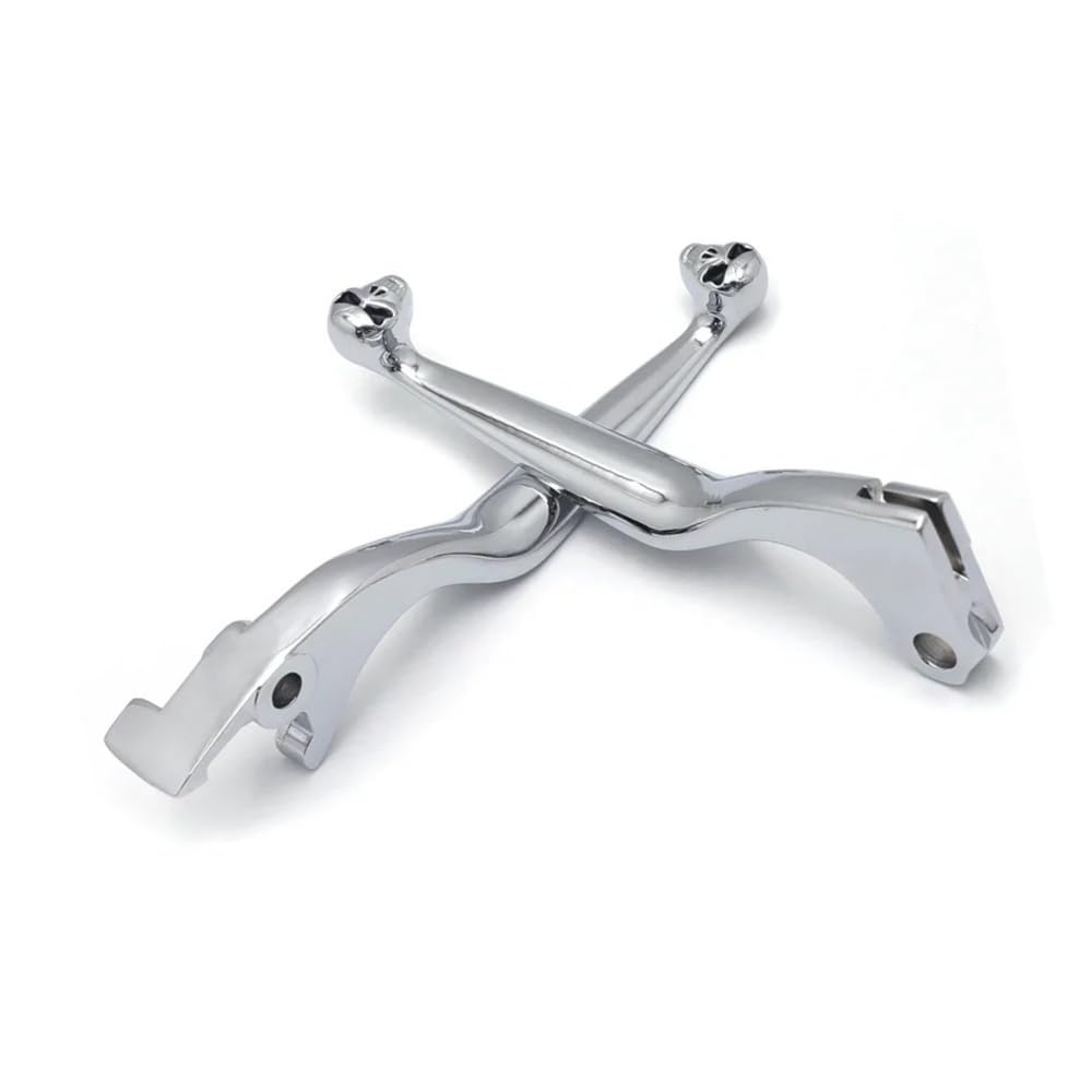 Levier de frein crâne en aluminium chromé pour moto Shadow - 3