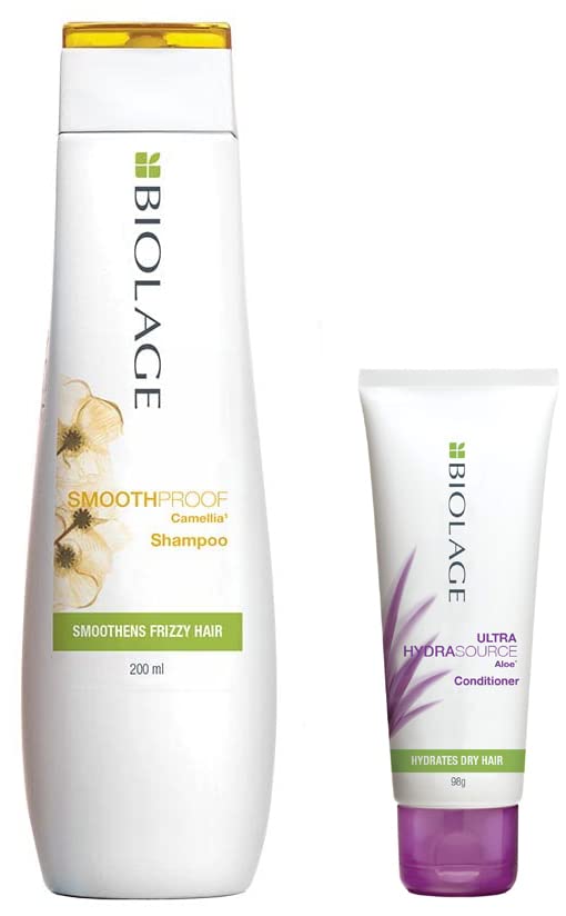 Image of Biolage Smoothproof Shampoo | Paraben Free|Cleanses, Smooths & Controls Frizz | For Frizzy Hair & Biolage Hydrasource Conditioner | Paraben Free|Intensely Hydrates Dry Hair | For Dry Hair