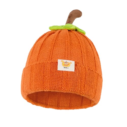 Zando Baby Beanie Pumpkin Knit Orange Crochet Hat Winter Thick Soft Warm Moisture-Wicking and Sweat-Absorbing Orange Blossom Suitable for Halloween