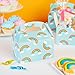 BLUE PANDA Rainbow Gable Party Favor Boxes - 24-Pack 6.2 x 3.6 x 3.4 In Sky Blue - Pop-Up Assembly & Built-In Handle - Party Favor Bags & Rainbow Popcorn Boxes