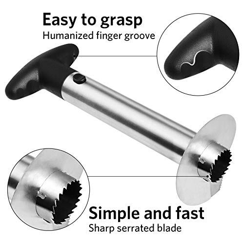 Asdirne Pineapple Cutter, Pineapple Corer with Food Grade Stainless Steel Blade and ABS Grip, Pineapple Peeler with A Cut-Proof Glove, 9.4 Inch, Black - Thumbnail 3