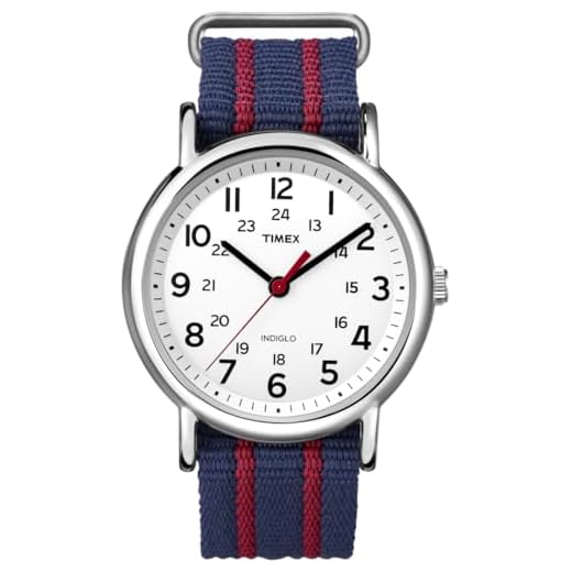 Timex Special Weekender Slip Through Reloj análogico de cuarzo Unisex adulto Azul (Azul/Rojo/Blanco)