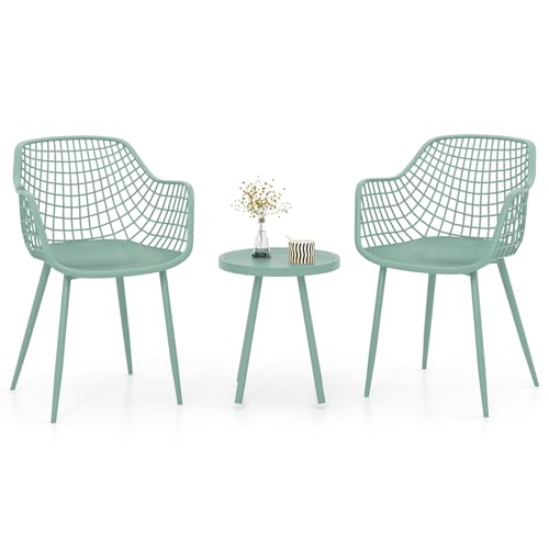 Tangkula 3 Piece Patio Bistro Set, All Weather Heavy...