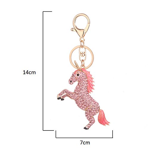 Funbase Crystal Unicorn Keychain 3D Horse Keyring Charm Purse Handbag Pendant #TOP3