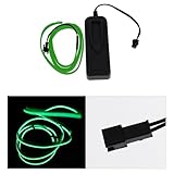 Parliky El Wire LED Neon Light 1 Meter Flexible Green Glow Strip with 3V Battery Box for Car Interior, Costume DIY, Dance Party and Ambient Lighting - Image 7