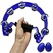 Hordion Tambourine Metal Jingles, Hand Held Percussion Half Moon Tambourines Musical Instrument for Adults Music Enthusiasts Party, Blue