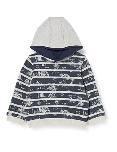 IKKS Garçon Marinière Gris et Bleu Toile de Jouy Réversible Xu15073.48 Sweater, Navy/Gris Chiné Rayé, 12 ans EU