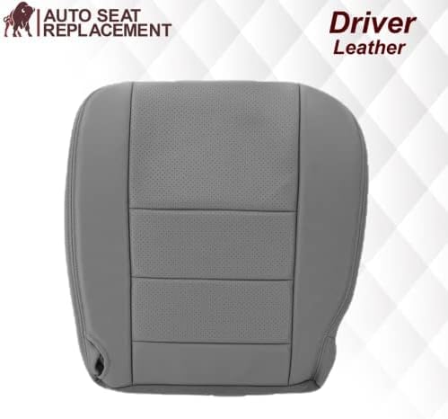 Miniatura 2 de 2002 2003 Ford F250 F350 Lariat Crew Cab Funda de asiento de cuero genuino de repuesto, con insertos perforados (parte inferior del conductor, Flint